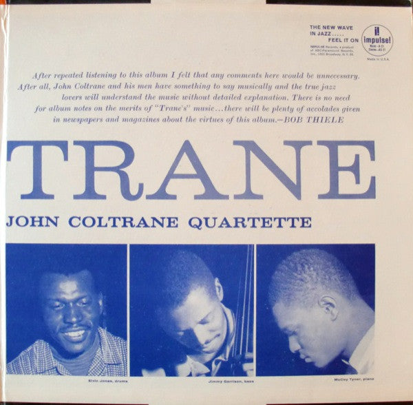The John Coltrane Quartette* : Coltrane (LP, Album, Mono, Amp)
