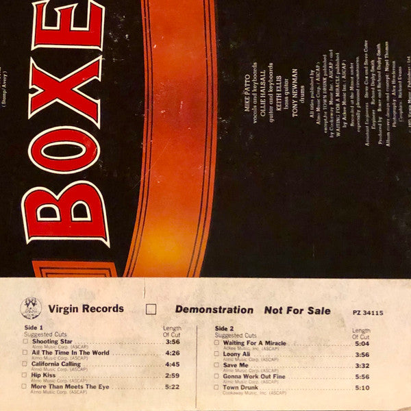 Boxer (2) : Below The Belt (LP, Album, Promo)