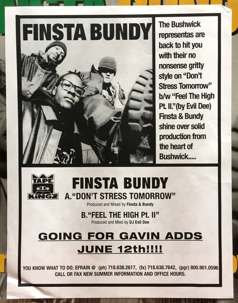 Finsta Bundy : Don't Stress Tomorrow (12")