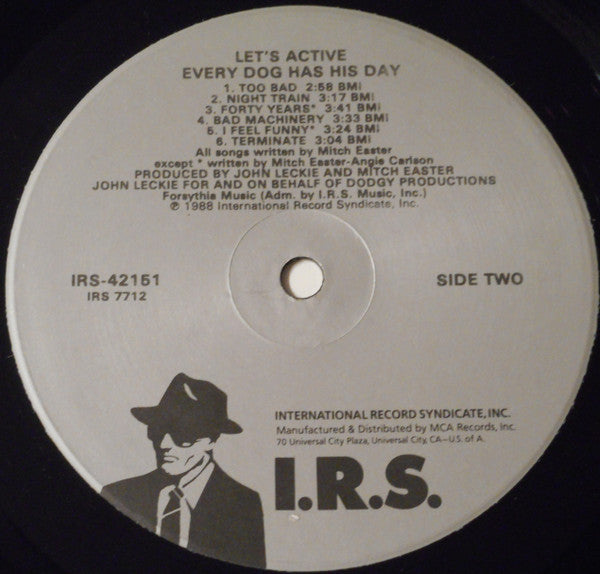 Let's Active : Every Dog Has His Day (LP, Album, Glo)
