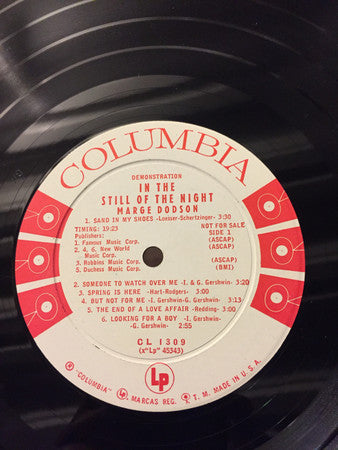 Marge Dodson : In The Still Of The Night (LP, Album, Mono, Promo)