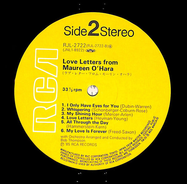 Maureen O'Hara, Bob Thompson : Love Letters From Maureen O'Hara (LP, Album, RE)