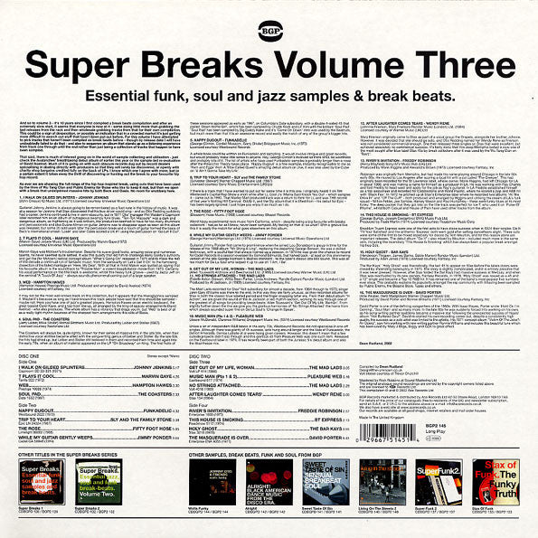 Various : Super Breaks. Essential Funk, Soul And Jazz Samples & Break Beats. Volume Three (2xLP, Comp)