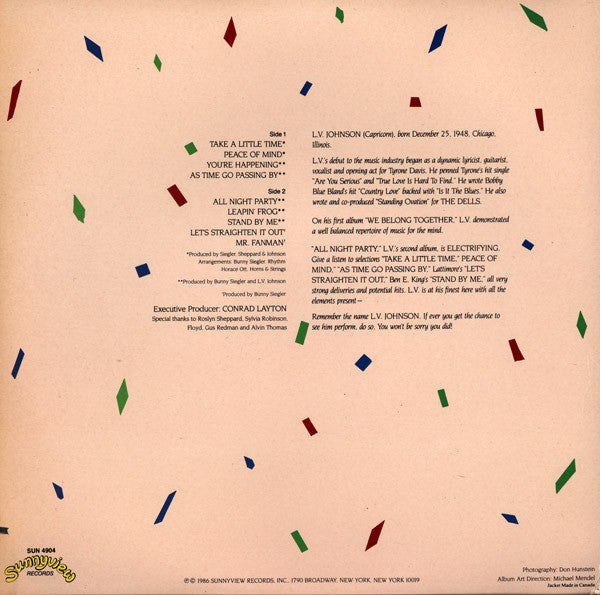 L. V. Johnson : All Night Party (LP, Album)