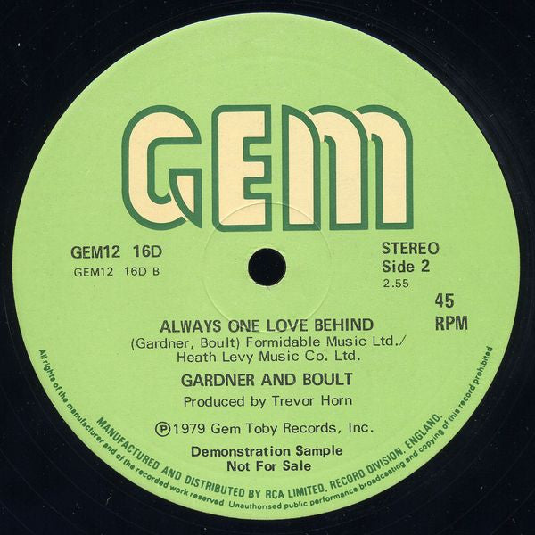 Gardner And Boult : Magic Eyes (12", Single, Promo)