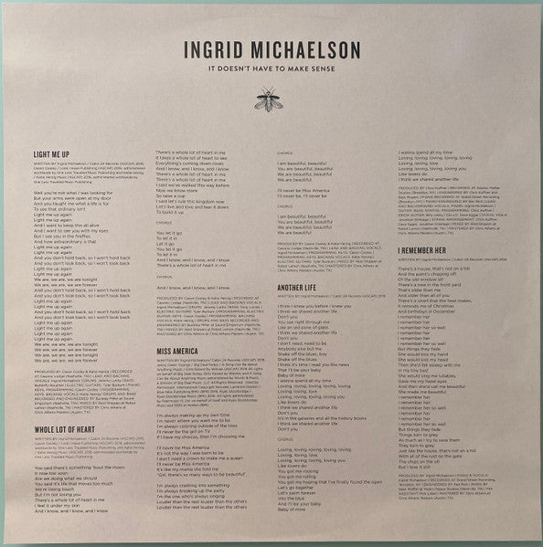Ingrid Michaelson : It Doesn't Have To Make Sense (LP, Album, Whi)
