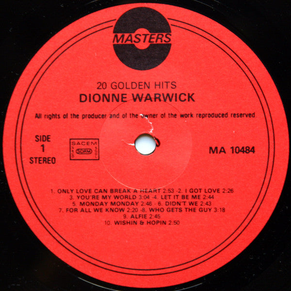 Dionne Warwick : 20 Golden Hits, The Dionne Warwick Collection (LP, Comp)