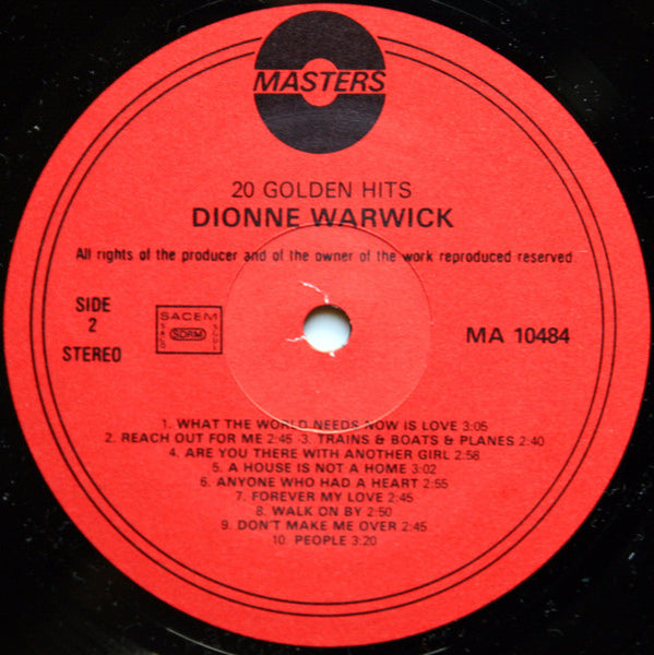 Dionne Warwick : 20 Golden Hits, The Dionne Warwick Collection (LP, Comp)