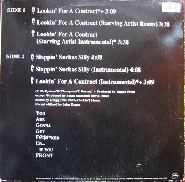 Yaggfu Front : Lookin' For A Contract (12")