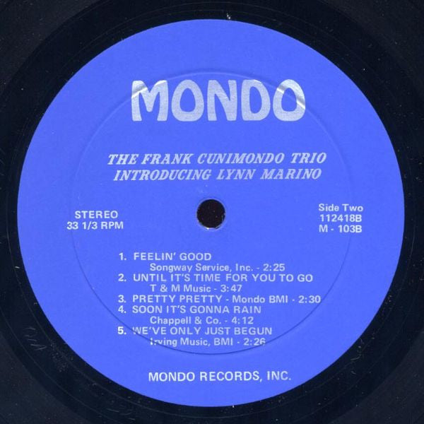 The Frank Cunimondo Trio Introducing Lynn Marino : The Frank Cunimondo Trio Introducing Lynn Marino (LP, Album)
