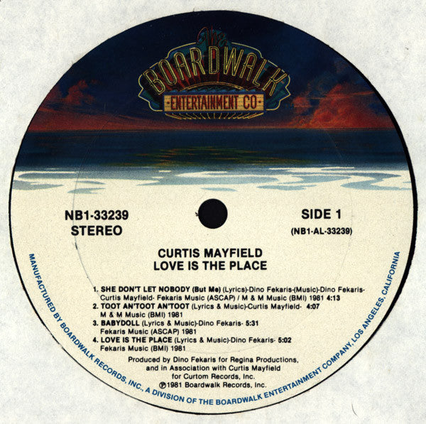 Curtis Mayfield : Love Is The Place (LP, Album, Ter)