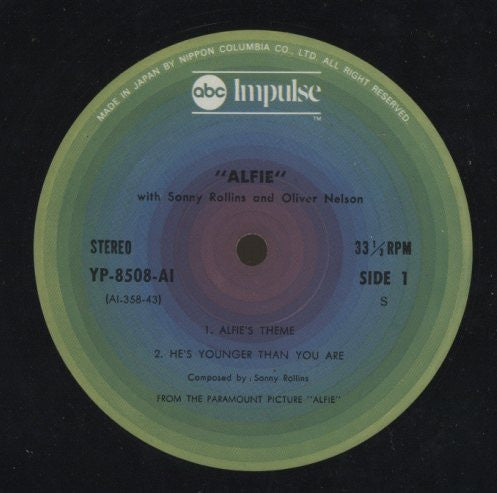 Sonny Rollins : Original Music From The Score "Alfie" (LP, RE, Gat)
