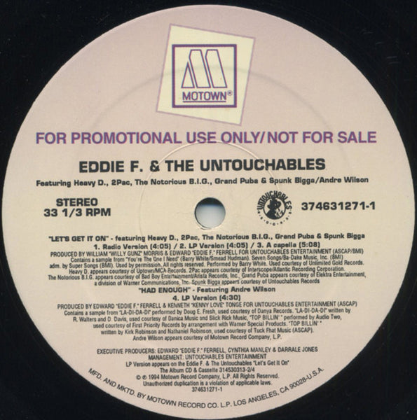 DJ Eddie F & The Untouchables (4) : Let's Get It On (12", Promo)