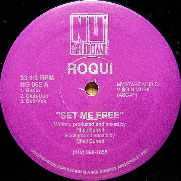 Roqui : Set Me Free / I've Just Begun To Love You (Day By Day)  (12")