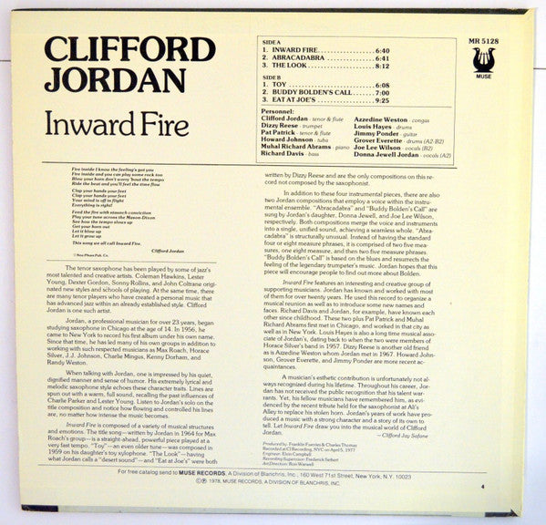 Clifford Jordan : Inward Fire (LP, Album, Promo)