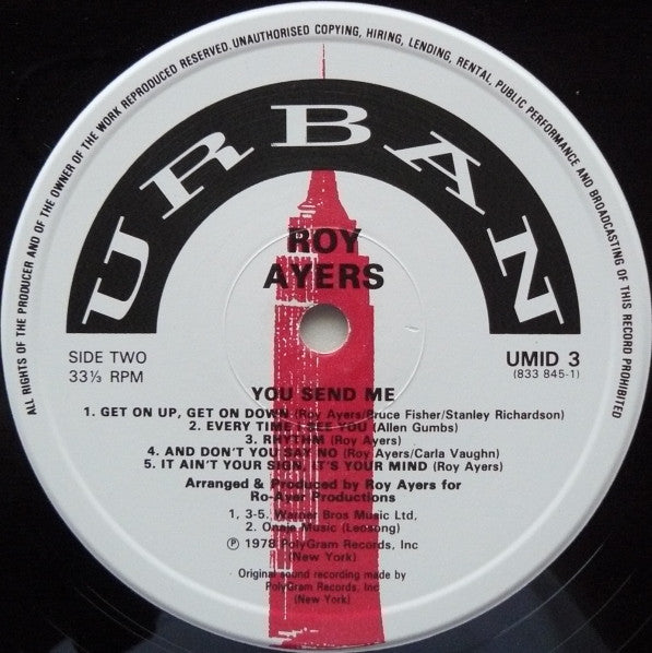 Roy Ayers : You Send Me (LP, Album, RE)