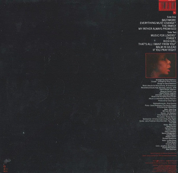 Nina Simone : Baltimore (LP, Album, RE)