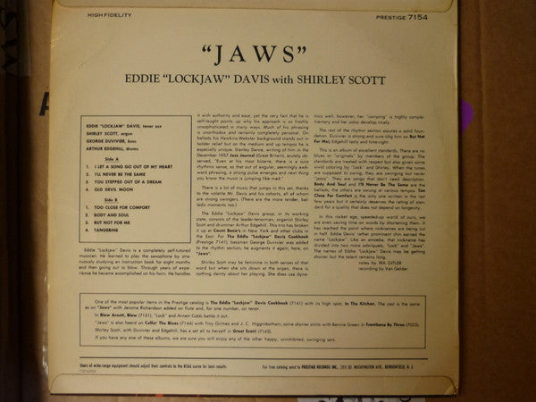 Eddie Davis* With Shirley Scott : Jaws (LP, Album)