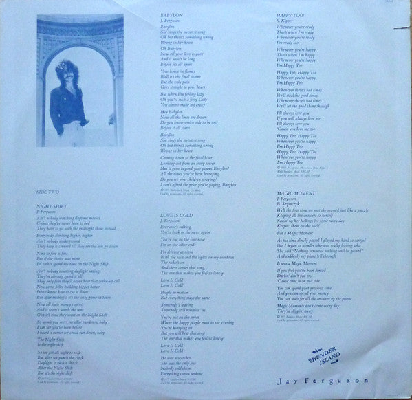 Jay Ferguson : Thunder Island (LP, Album, PRC)