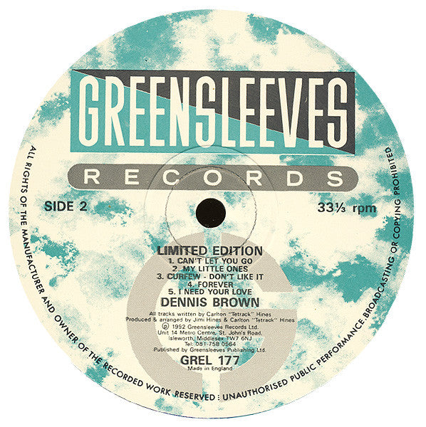 Dennis Brown : Limited Edition (LP, Album)