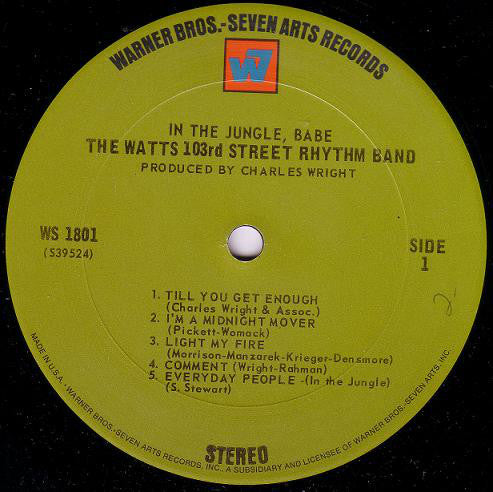 Charles Wright & The Watts 103rd St Rhythm Band : In The Jungle, Babe (LP, Album, Ter)