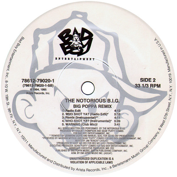 The Notorious BIG* : Big Poppa (Remix) (12")