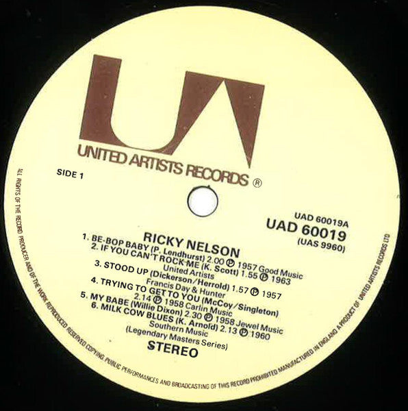 Ricky Nelson (2) : Legendary Masters Series (2xLP, Comp, Mono)