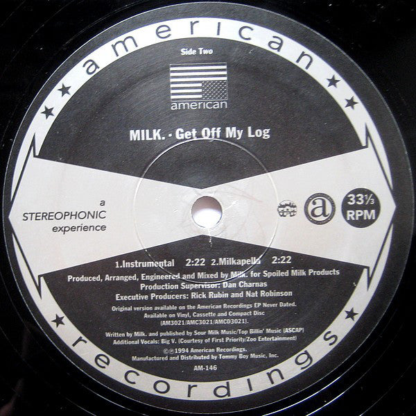 Milk Dee : Get Off My Log (12")