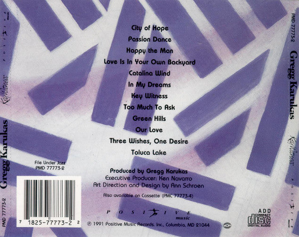 Gregg Karukas : Key Witness (CD, Album)