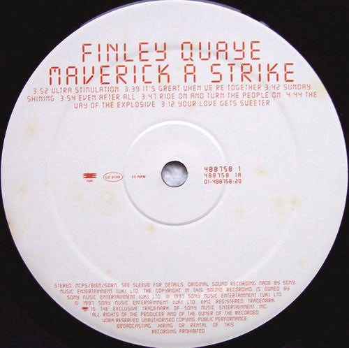 Finley Quaye : Maverick A Strike (LP, Album)