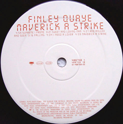 Finley Quaye : Maverick A Strike (LP, Album)