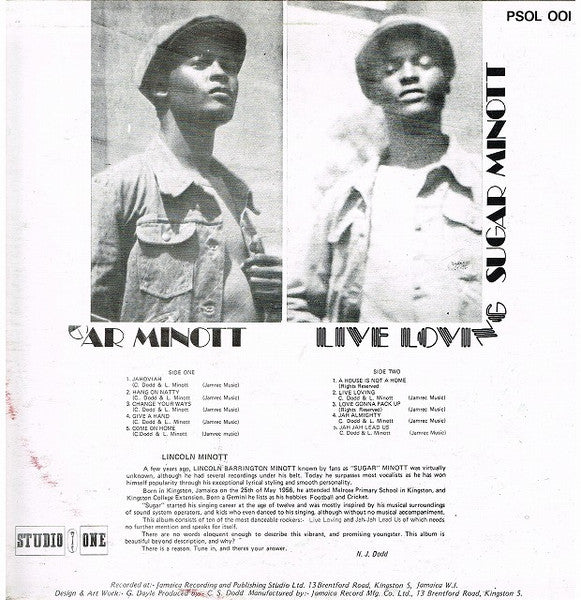 Sugar Minott : Live Loving  (LP, Album, RP)