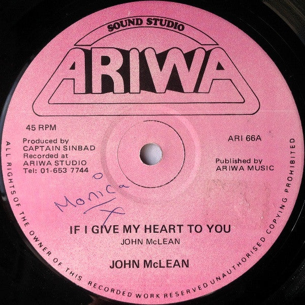 John McLean / Professor Doppler : If I Give My Heart To You / Doppler Effect (12")