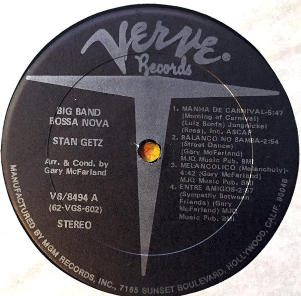 Stan Getz : Big Band Bossa Nova (LP, Album, Gat)