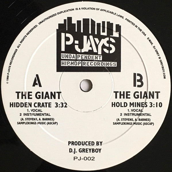 Andre The Giant : Hidden Crate / Hold Mines (12", Promo)