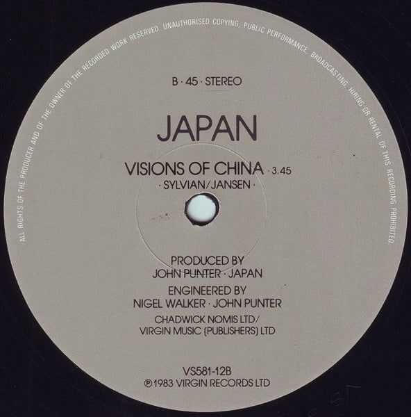Japan : Canton / Visions Of China (Live) (12", Single, EMI)