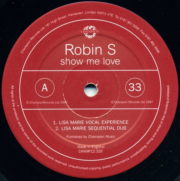 Robin S* : Show Me Love (12")