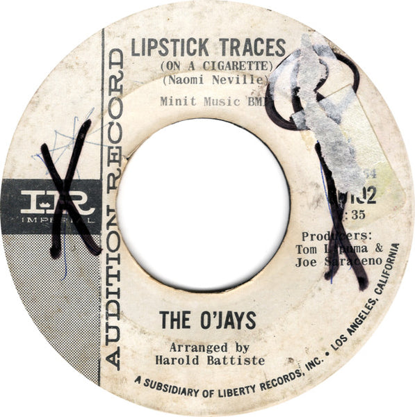 The O'Jays : Lipstick Traces (On A Cigarette) (7", Single, Promo)