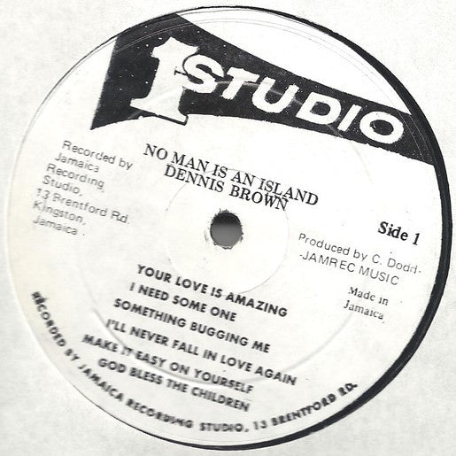 Dennis Brown : No Man Is An Island (LP, Album, RE)