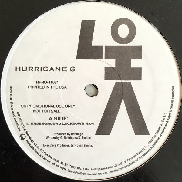 Hurricane G. : Underground Lockdown (12", Promo)