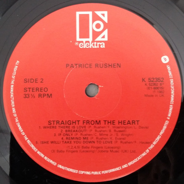 Patrice Rushen : Straight From The Heart (LP, Album)