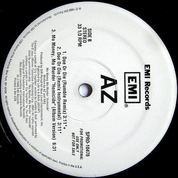 AZ : Doe Or Die (12", Promo)