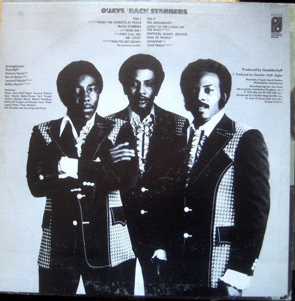 The O'Jays : Back Stabbers (LP, Album, Cap)