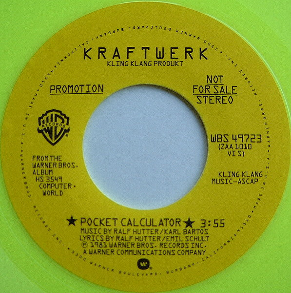 Kraftwerk : Pocket Calculator / Dentaku (7", Single, Promo, Flu)