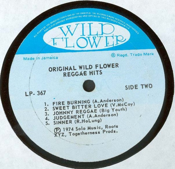 Various : Original Wild Flower Reggae Hits (LP, Comp)