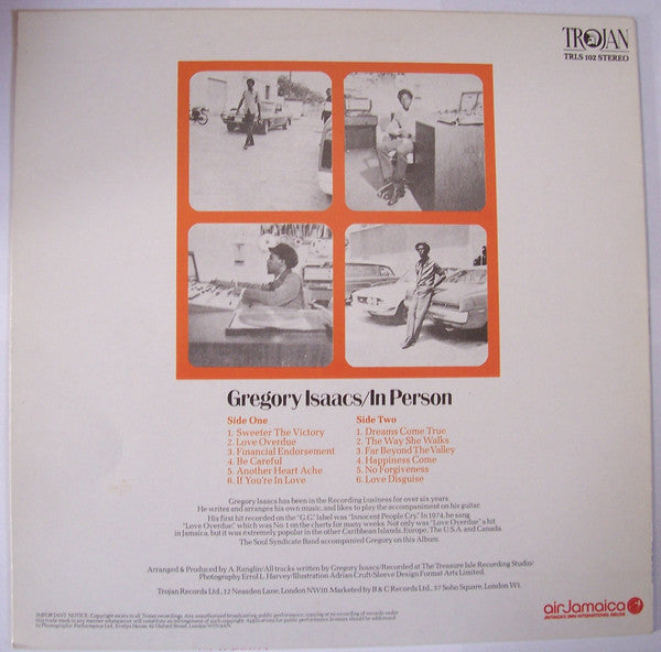 Gregory Isaacs : In Person (LP, Album, RE)