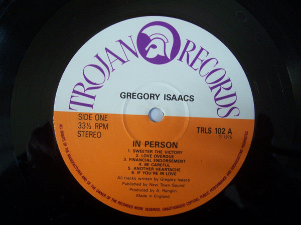 Gregory Isaacs : In Person (LP, Album, RE)