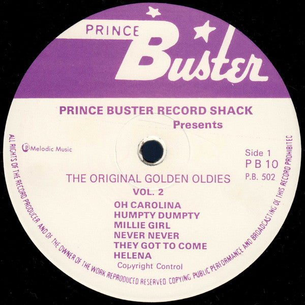 Prince Buster : Prince Buster Record Shack Presents The Original Golden Oldies Vol. 2 (LP, Comp, RE)