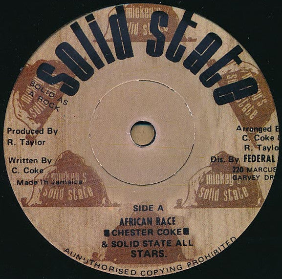 Chester Coke & Solid State All Stars : African Race (7", RE, Unofficial, Sol)