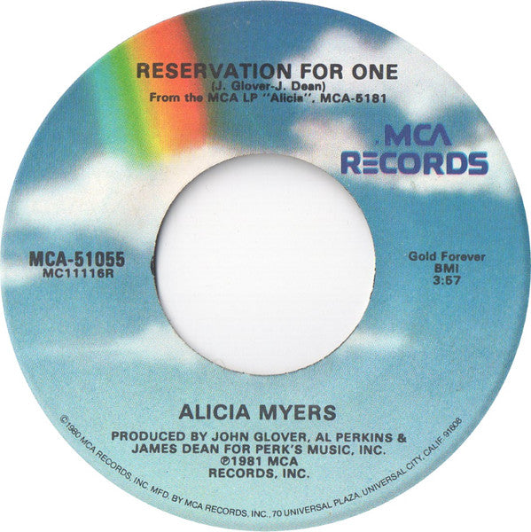 Alicia Myers : Reservation For One / I Want To Thank You (7", Single)